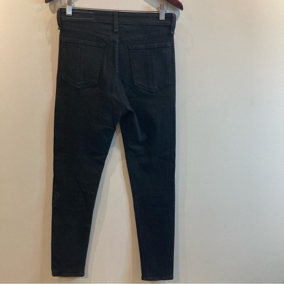 RAG & BONE Sz 27 Nina High Rise Ankle Skinny Black with Sheen Jeans - Picture 7 of 13